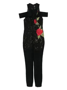 Комбинезон с открытыми плечами и вышивкой Gemy Maalouf, черный