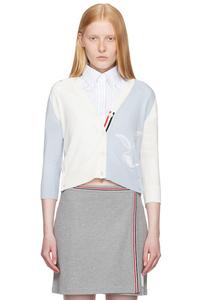 Кардиган Funmix с ажурным узором пера Thom Browne, синий