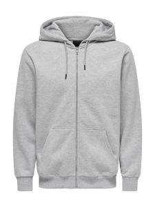 Толстовка с капюшоном на молнии Only & Sons Ceres, светло-серый
