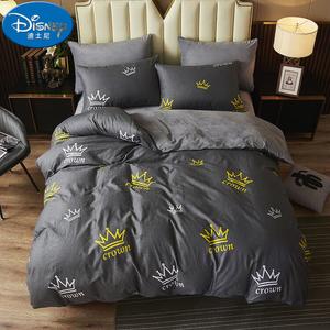 Disney Комплект постельного белья на кровать 1.5 м, 4 предмета (пододеяльник 180x220 см), флис, цвет Crown