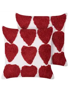 Декоративная подушка Beliani 2er Set Deko MINGORA, цвет weiß/rot