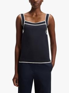 Топ вязаный Flimi с контрастной кромкой HUGO BOSS, Dark Blue/White