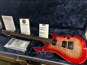 Schecter Sunset 24 Hardtail USA Custom Shop 2021 - красное пятно/черный градиент - с сертификатом подлинности и кейсом - НОВАЯ