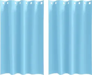 Плотные шторы с кольцами, 2 шт., небесно-голубые, 175 x 140 см vidaXL