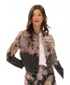 Женская укороченная джинсовая куртка-тракер Daria с эффектом тай-дай Blue Revival, Multicolor