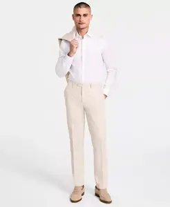 Мужские брюки Slim-Fit из льна Bar III, коричневый/бежевый