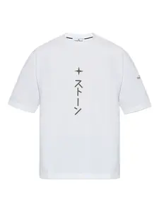 Хлопковая футболка с принтом в виде звезд Stone Island, белый