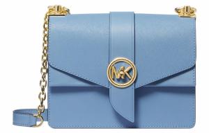 Michael Kors Женская кожаная сумка через плечо Greenwich, светло-голубая