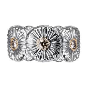 Кольцо Blossoms из стерлингового серебра с цветными бриллиантами, унисекс, серебристое BUCCELLATI, серебряный