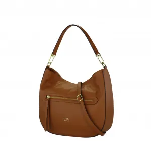 Сумка через плечо COLLEZIONE ALESSANDRO "Porto", с затемненными краями и передней молнией, коричневый