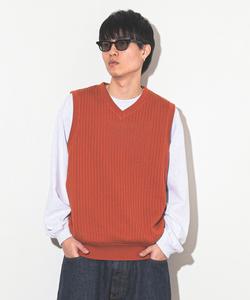 сумеречный / Полосатый сетчатый жилет