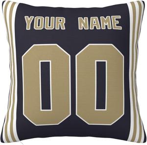 MMAOLP Декоративная наволочка с именем и номером Sky Blue Black Pillow Cover-01