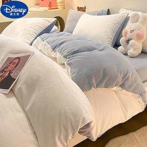 Disney Пододеяльник 200х230 см, двусторонний молочный велюр и флис, цвет Milk White Baby Blue