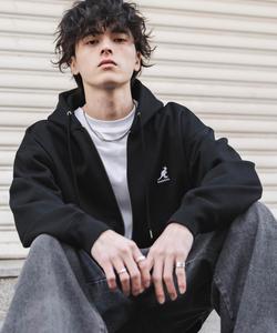 Толстовка на молнии большого размера с флисовой подкладкой и вышитым логотипом, созданная в сотрудничестве с KANGOL.