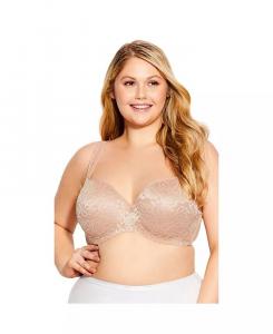 Кружевной бюстгальтер на косточках больших размеров-балконет AVENUE, бежевый
