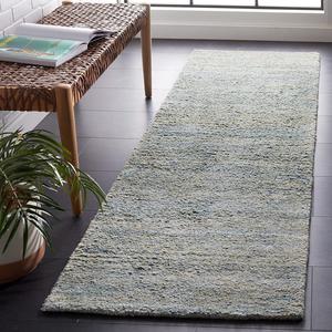 Ковер-дорожка SAFAVIEH, 69 x 305 см, Himalaya Collection, Blue & Olive, ручной работы из шерсти, идеально для помещений с высокой проходимостью в гостиной, спальне (HIM413M)