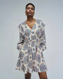 Женское короткое платье с принтом Salsa Jeans, светло-бежевый