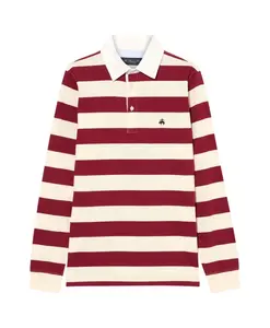 Полосатая футболка-поло для регби Brooks Brothers, красный