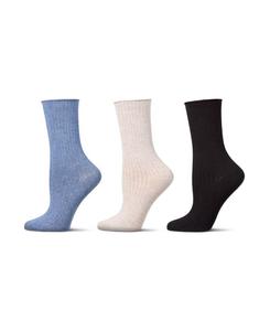 Женские шелковисто-мягкие носки с закручивающимся верхом, 3 пары MeMoi, Denim heather multi