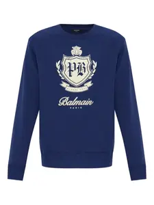 Свитшот с логотипом BALMAIN, синий