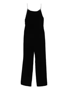 Бархатный комбинезон Sandro, черный