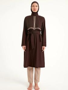 Платье-купальник с высоким воротом MARINA Modest Marina M2533, коричневый