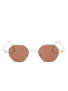 Солнцезащитные очки в безободковой оправе Lindberg, золотистый