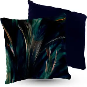 Подушка велюровая PREMIUM с павлиньими перьями, 40 х 40 см, декоративная с наполнителем, для гостиной, спальни или в подарок, 5 шт. 5made