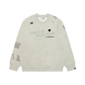 Толстовка FW25 мужская Aape, серый/белый