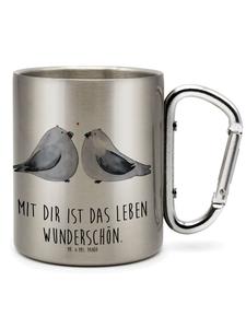 Термокружка с надписью "Горлицы любят" в серебре Mr. & Mrs. Panda