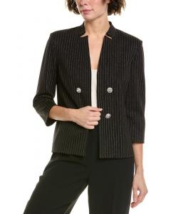 Пиджак St. John Lurex в полоску, черный