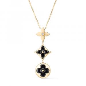 Ожерелье-лариат Color Blossom, желтое золото, оникс и бриллиант Louis Vuitton, золотой