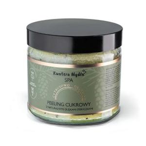 Сахарный скраб для тела цитрусово-древесный с натуральными эфирными маслами, 300 г Kwatera Mydła