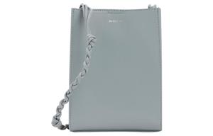 Кожаная плечевая сумка через плечо женская синяя JIL SANDER