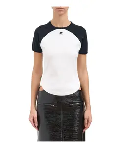 Футболка с контрастными круглыми элементами Courrã¨Ges, белый