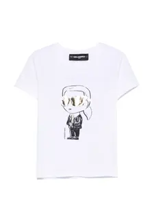 Футболка с принтом Karl Lagerfeld Kids, белый