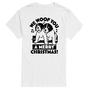 Мужская футболка с рисунком We Woof You Merry Christmas Licensed Character, белый