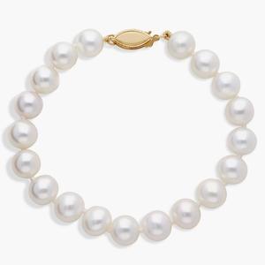 Браслет из пресноводного культивированного жемчуга 7 дюймов из желтого золота 14 карат (8,0-8,5 мм) Blue Nile