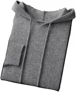 Толстовка с капюшоном мужская, вязаная, свободного кроя