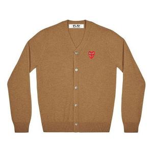 Свитер cardigan red emblem 'brown' Comme Des Garcons Play, коричневый