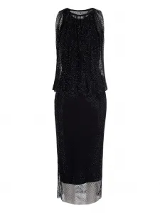 Сетчатое миди-платье Sportmax, черный