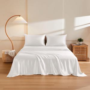 THXSILK Комплект постельного белья THXSILK из 100% натурального шелка тутового дерева высшего сорта White