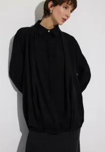 Блузка с драпировкой на пуговицах Touché Privé, Black