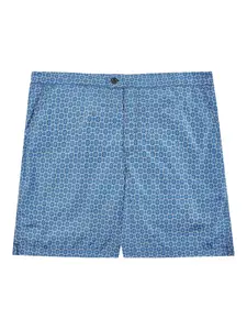 Плавательные шорты с геометрическим принтом Incotex, синий