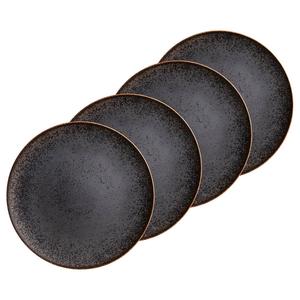 Тарелка обеденная Mäser Powerful 4er-Set, фарфор - черный / коричневый