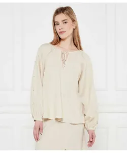 Льняная блузка Loose fit Twinset U&B, бежевый