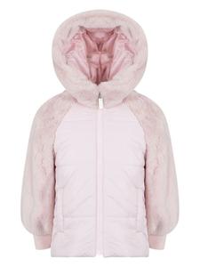 Lapin House пуховик с рукавами из искусственного меха, розовый