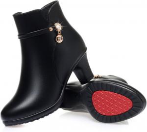 Gezolligheid Модные женские черные ботильоны на танкетке, мягкая кожа, платформа, боковая молния, сверкающие стразы, зимние, с теплом меховой подкладки, утолщенные, снегоступы