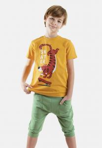 Футболка с принтом SKATER SET Denokids, горчичный