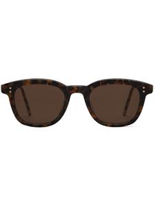 Thom Browne солнцезащитные очки Tokyo в прямоугольной оправе, коричневый
